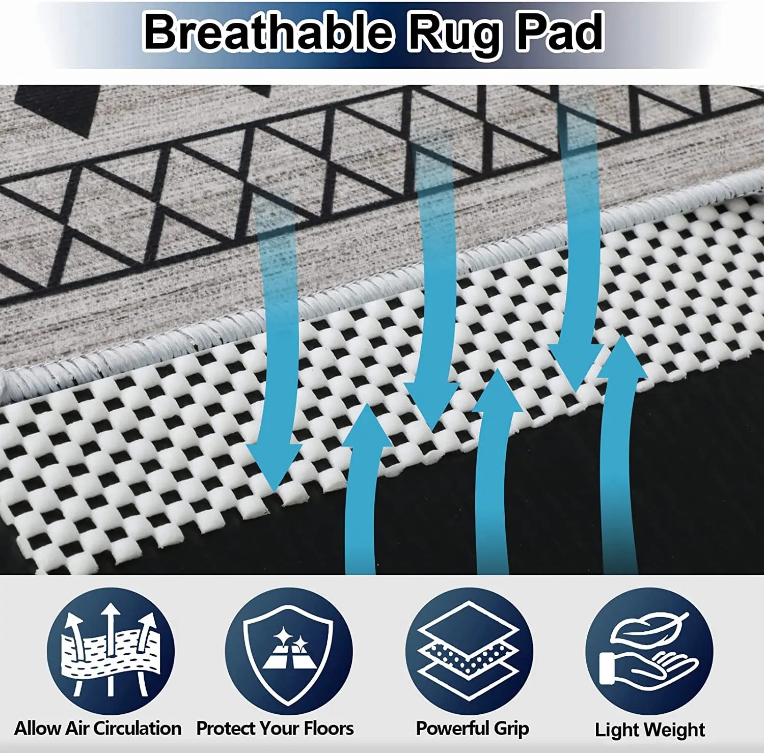 N slip rug pad gripper reusable rug pads carpet patch for any hard surface floors under thumb200