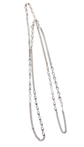 Vintage 36&quot; Silvertone Alternating  Curb &amp; Mariner Link Opera Chain Necklace - £9.22 GBP