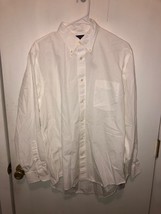 Lands End Mens SZ 16 34 White Button Down Dress Short Long Sleeves EUC - £7.74 GBP