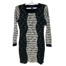 Three Pink Hearts Womens Black &amp; Ivory Long Sleeve Knit Dress Size XL - $23.13