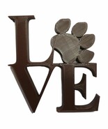 Love Word with Paw Print Table Shelf Home Office Decor Brown Made in USA... - €6,93 EUR