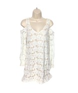 Gianni Bini Women&#39;s Cold Shoulder Shift Dress Size Small Cream Lace V Neck - €16,77 EUR