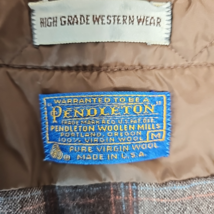 Vintage Pendleton Mens High Grade Brown Plaid 100% Virgin Wool Shirt Size Medium image 3