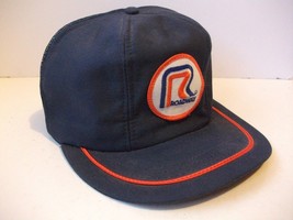 Roadway Patch Hat Vintage Blue Snapback Trucker Cap Made in USA - £18.13 GBP