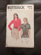 Butterick 3029 Blouse w Piping, Pointed Collar, Side Hem Slits Size 10 COMPLETE - £7.57 GBP