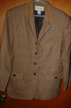 Womens Evan Picone Size 16 Wool Hounstooth Blazer Jacket Sport Coat Tweed - £27.53 GBP