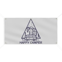 Personalized Vinyl Banner: Happy Camper, Outdoor UV and Weather Resistan... - $52.53+