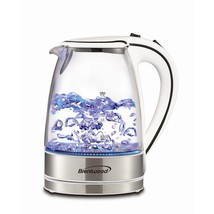 Brentwood 1.7L Tempered Glass Tea Kettle in White - £60.75 GBP