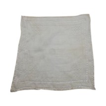 Vintage Hankie White Double Layer Handkerchief Geometric Pattern Pocket ... - £14.87 GBP