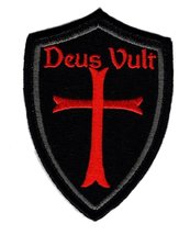 Deus Vult Cross Shield Christian Templar Knight in God Wills Hook Patch (DSV3) - £6.25 GBP