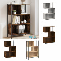 Industrial Wooden Bookcase Bookshelf Shelving Storage Unit With Metal Frame Wood - £64.33 GBP+