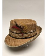 Vintage Straw Hat Band Feather Medium - $29.02