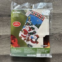 Plaid Bucilla FELT CHRISTMAS STOCKING KIT 16&quot; Pick A Tree Snowman Santa ... - £29.50 GBP