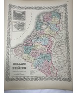 Holland and Belgium, No 10, Antique Atlas Map 1855 Colton World Maps + - £36.73 GBP