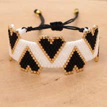 Bracelet For Women Black 3D Heart Pulseras Mujer Moda Bracelets Making Jewelry A - £17.37 GBP