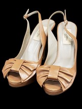 VALENTINO GARAVANI BROWN LEATHER BOW SLINGBACK SANDALS SIZE 35.5 Italy - £177.41 GBP