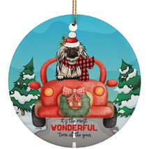 Cute Pekingese Dog Riding Red Truck Ornament Christmas Gift For Puppy Pet Lover - £13.19 GBP