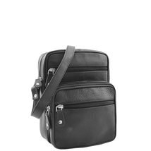 DR332 Men’s Real Leather Cross Body Pouch Organiser Flight Bag Black - £38.36 GBP