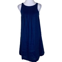 Vineyard Vines Linen Pintuck Swing Dress Size 2 Navy Blue Linen Cotton Womens  - £23.34 GBP