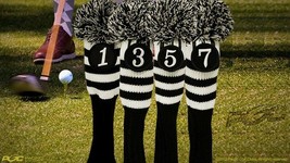 Neu 1 3 5 7 Set Klassisch Kopf Abdeckungen Socke Schwarze Für Taylormade Golf - £31.83 GBP