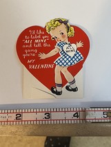 Vintage A-MERI-CARD Valentine Card ALL Mine Stand up - $11.30