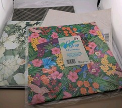 Vintage Gift Wrap Sheets 4 Packs 8.3 Square Ft Ea Hallmark Flowers Parro... - $14.50