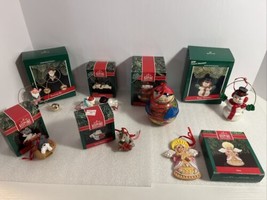 VTG Lot Of 7 Hallmark Keepsake Ornaments Elf Brother Sister Squirrel Snowman - £25.75 GBP
