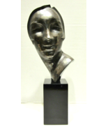 Rare Period Art Deco Face Sculpture signed Guido Cacciapuoti c. 1930&#39;s - $1,480.05