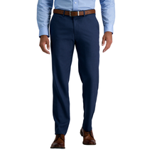 Haggar Men&#39;s Twill Pant Non Iron Straight Fit Stretch Fabric Elastic Wai... - $31.24