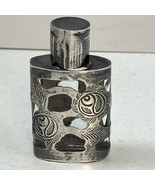 Rafael Melendez RM 925 Sterling Silver Etched Perfume Glass Bottle Mexico - $29.65