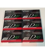 TDK - D90 High Output Blank Cassette Tapes - 6 NEW/SEALED NOS - $137.04 MXN