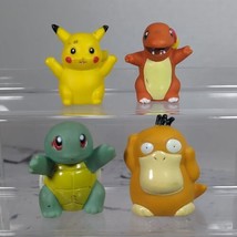 Pokemon Figures 2.5&quot; Lot of 4 Charmander Squirtle Psyduck Pikachu  - £23.35 GBP