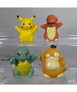 Pokemon Figures 2.5&quot; Lot of 4 Charmander Squirtle Psyduck Pikachu  - £23.66 GBP