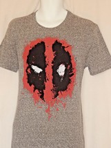 Deadpool T-Shirt Mens Size M L Gray NEW Blood Spatter Logo Emblem Short ... - $18.42