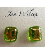 Fused Dichroic &amp; Stained Glass Layered Earrings by Jan Wilcox of Luminos... - $304.58 MXN