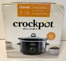 NEW Crockpot CPSCVM40-BP 4-Quart Classic Oval Manual Slow Cooker Black - £20.95 GBP