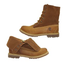 Timberland boots 7.5 earthkeepers roll top suede leather shoes tan women&#39;s  - £59.34 GBP