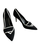 WHBM White House Black Market Hayden Pumps Heels Suede Black White Trim 6M - £30.84 GBP