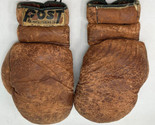 Boxing Gloves VTG 1950&#39;s Leather POST Man Cave Barware Display Lace Up - $197.99