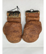 Boxing Gloves VTG 1950&#39;s Leather POST Man Cave Barware Display Lace Up - £158.06 GBP