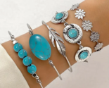 5 pc Bohemian Turquoise Bracelet Set - New - $21.99