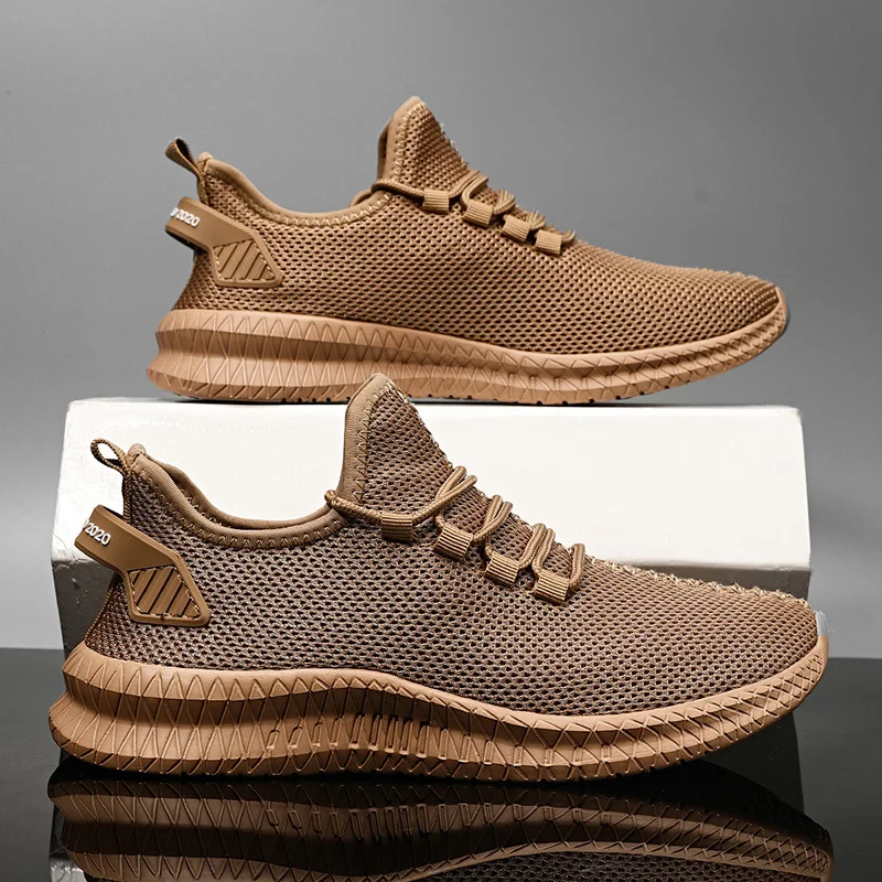 T sneakers men fashion casual walking mesh shoes breathable wear resistant mens lace up thumb200