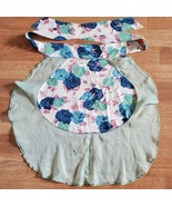 Vintage Mid Century Half Apron Green Blue Pink - €9,55 EUR