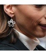 Karla Flower Shaped Silver Earrings - £117.20 GBP