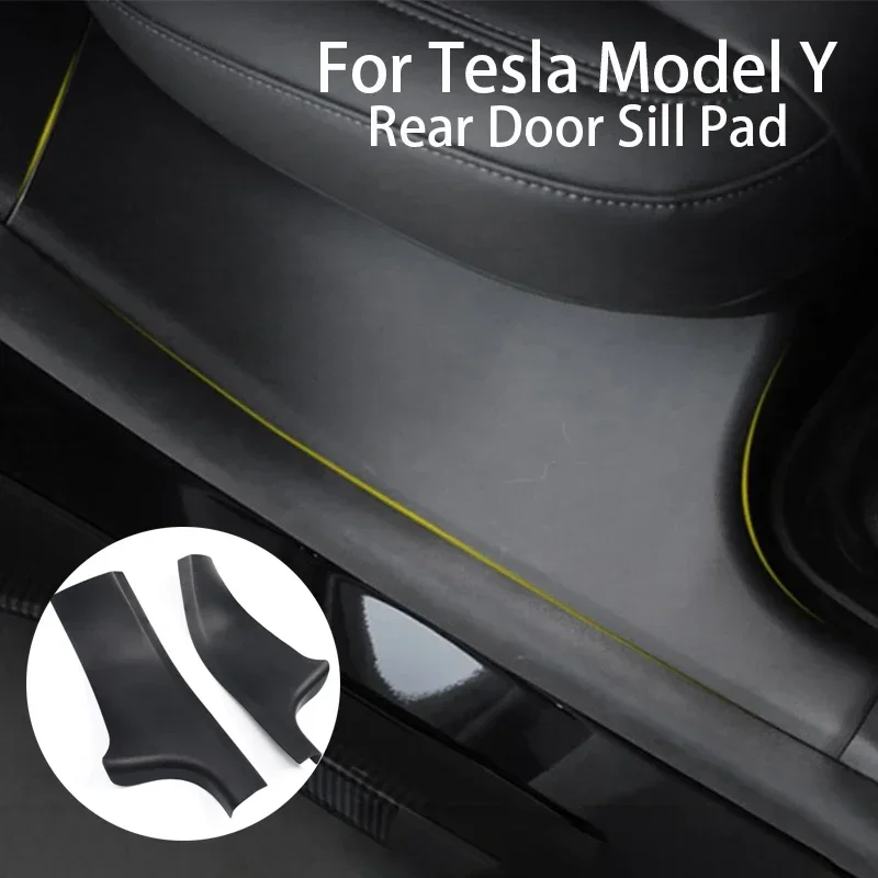 For Tesla Model Y Rear Door Sill Pad Protective Guards Cover Threshold B... - £25.36 GBP