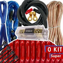 Audiotek 0 Gauge Amp Kit Amplifier Install Wiring Complete 0 Ga Wire 550... - $78.99