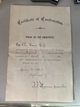 vintage 1871 Moravian Confirmation certificate - $14.03