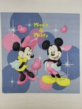 Vintage Minnie &amp; Mickey Mouse Fleece Throw Blanket 48&quot; x 60&quot; In Love Pin... - £34.81 GBP