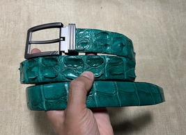 Size 42&quot; Genuine Turquoise Hornback Alligator Crocodile Skin Belt Width 1.3&quot; - $29.49