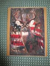 Completed Patriotic Buck Deer Hunting Diamond Painting Panel - 9 1/4&quot; X 13 1/4&quot; - £16.03 GBP